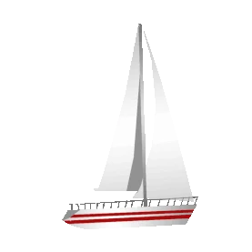 白色帆船交通工具船gif图素材