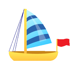 黄色小帆船交通运输船gif图素材