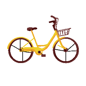 交通工具代步工具单车自行车黄色gif图素材