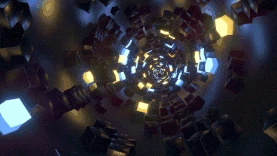 C4D科技感时空穿梭隧道赛博朋克穿越视频背景图片