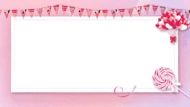 生日邀请函粉色浪漫庆祝视频背景边框gif图素材图片