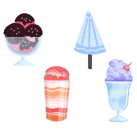 夏天冷饮解暑甜品雪糕冰淇淋清新可爱彩色动图gif