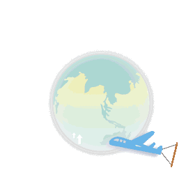 旅游度假飞机地球旅行横幅标题框文本框gif图素材