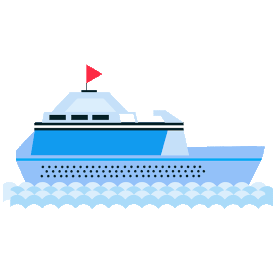 蓝色交通工具轮船海面水面航行gif图素材