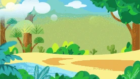 绿色树木森林草地视频背景卡通gif图素材图片