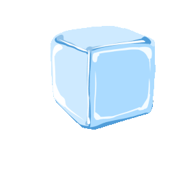 清凉蓝色冰块融化gif图素材