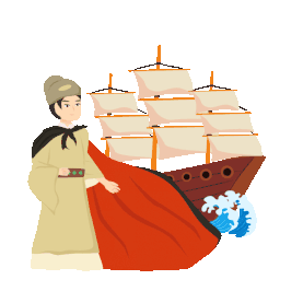 郑和出航航海古代人物帆船交通运输gif图素材