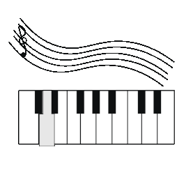 钢琴琴键音乐音符旋律黑白gif图素材