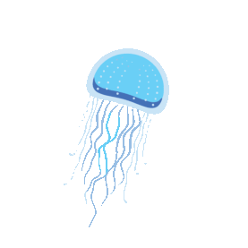 海洋生物水母蓝色gif图素材