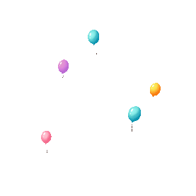 彩色气球空中漂浮gif图素材