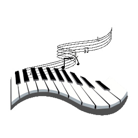 钢琴黑白琴键音符音乐gif图素材