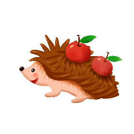 刺猬动物苹果可爱gif图素材