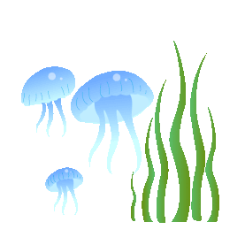 海洋生物水母蓝色gif图素材