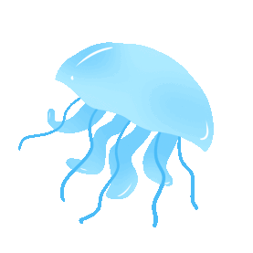 海洋游动水母蓝色动物gif图素材