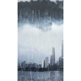 暴雨闪电恶劣天气打雷台风城市灰色简约竖版视频背景海报gif图素材台风图片