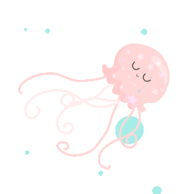 粉色水母海底游泳海洋生物gif图素材