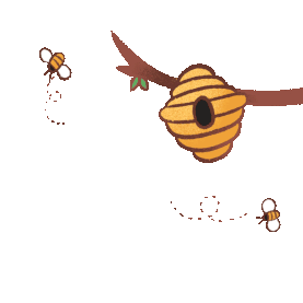 可爱棕色小蜜蜂蜂巢gif图素材