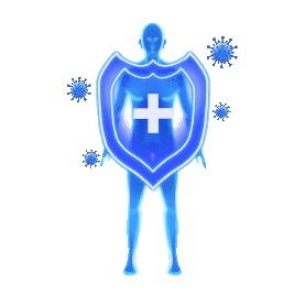 医疗人体抵抗病毒免疫力蓝色gif图素材