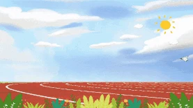 蓝天白云飞机操场跑道校园视频背景gif图素材