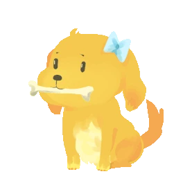可爱小金毛小狗叼骨头黄色动物宠物gif图素材图片