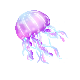 海洋生物水母卡通蓝紫色动物gif图素材