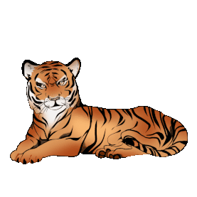 老虎动物丛林之王虎年卡通gif图素材图片
