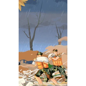 河南加油暴雨抗洪救灾士兵洪水竖版视频背景海报gif图素材图片