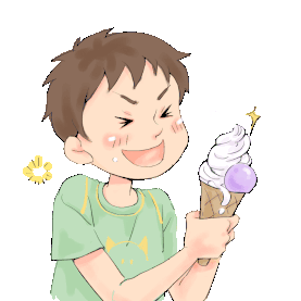 夏天冷饮吃冰淇淋男孩gif图素材