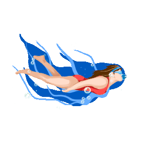 游泳女孩潜水体育运动娱乐gif图素材图片