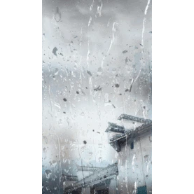 暴雨台风防洪灾害天气窗户海报实景竖版动态背景动图gif