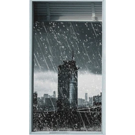 黑色台风城市雷电天气暴雨大雨下雨闪电实景竖版海报背景动图gif