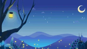 夏日星空夜晚萤火虫蓝色视频背景gif图素材图片