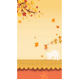 秋天立秋枫叶黄色唯美竖版视频背景海报gif图素材