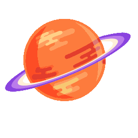 宇宙橙色星球卡通动图gif