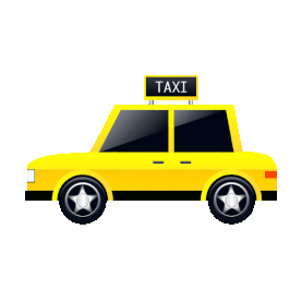 交通工具黄色出租车侧面gif图素材