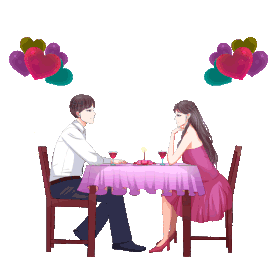 七夕情人节情侣约会吃饭烛光晚餐gif图素材图片