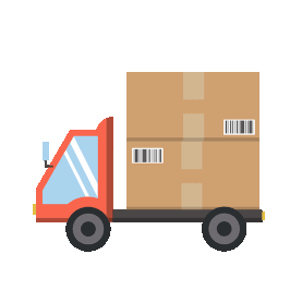 货车快递物流送货运输扁平gif图素材
