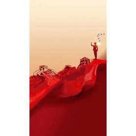 八一建军节长城军人红色简约大气竖版视频背景海报gif图素材