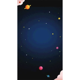彩色卡通星球竖版视频背景海报gif图素材