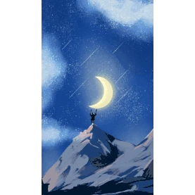 夜晚星空励志梦幻蓝色竖版视频背景海报gif图素材图片