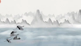 中国风山水风景水墨视频背景gif图素材