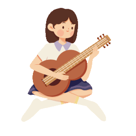 可爱音乐乐器弹吉他女孩gif图素材