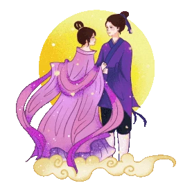 七夕牛郎织女浪漫爱情情人节传统节日月亮gif图素材图片