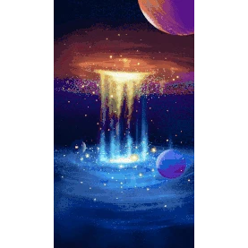 神秘宇宙浩瀚星河唯美彩色竖版视频背景海报gif图素材图片