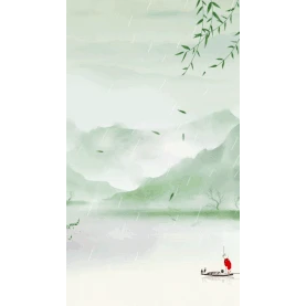 山水小舟风景中国风竖版视频背景海报gif图素材