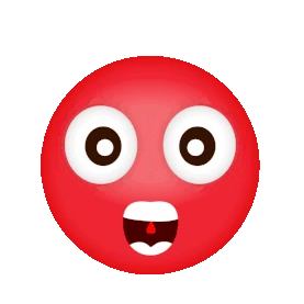 震惊红脸社交贴纸emoji拟人红色表情包