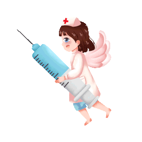 医疗天使医生护士拿针筒治疗gif图素材