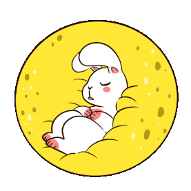 中秋节中秋可爱月兔玉兔睡觉月亮黄色动图gif