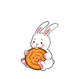 中秋节中秋玉兔吃月饼表情包动图gif