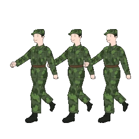 开学新生军训军事训练走路行走gif图素材